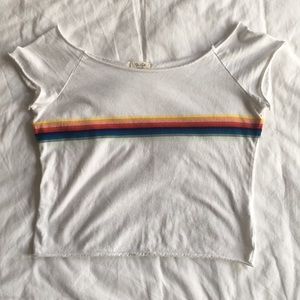 brandy melville rainbow striped t shirt